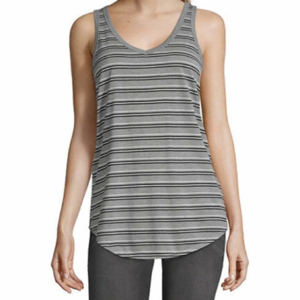NWT a.n.a striped tank top with v-neck size medium